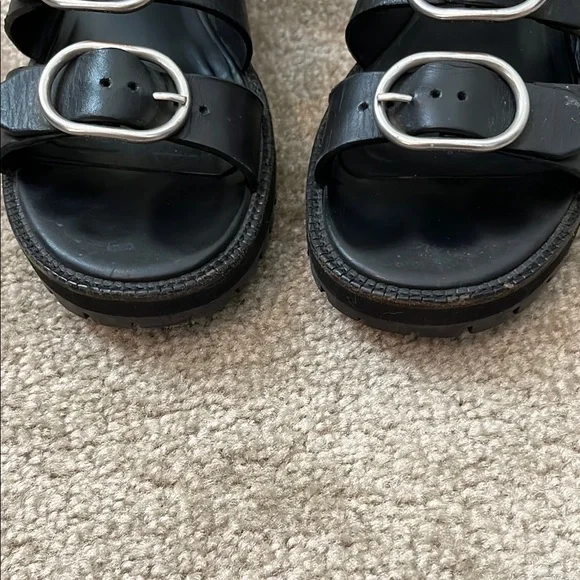 All Saints Leather Gladiator Buckle Sandals - Picture 5 of 5